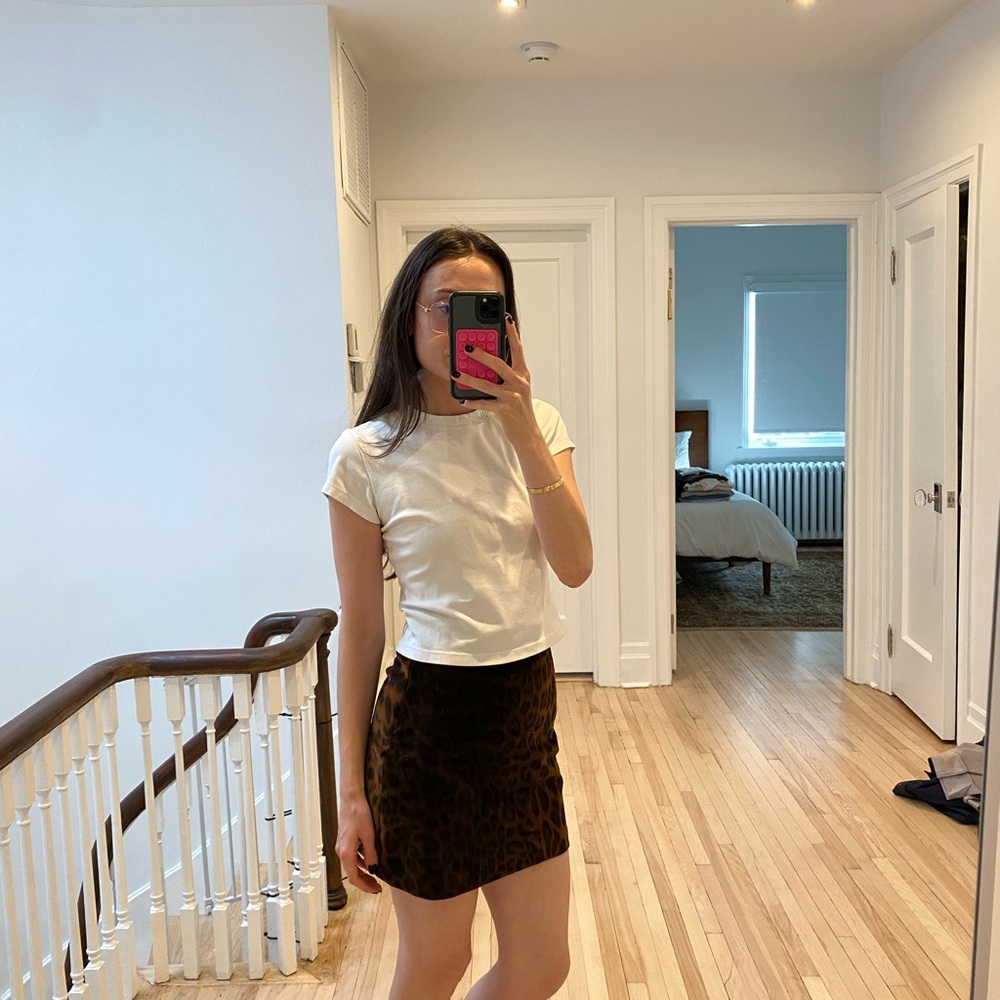 Zara Brown Cheetah Animal Print Mini Skirt